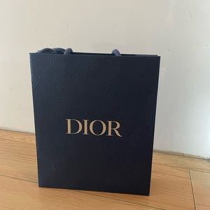 Navy Dior shopping bag